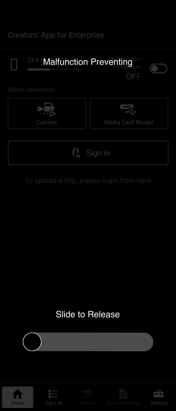 Malfunction Prevention Mode screen