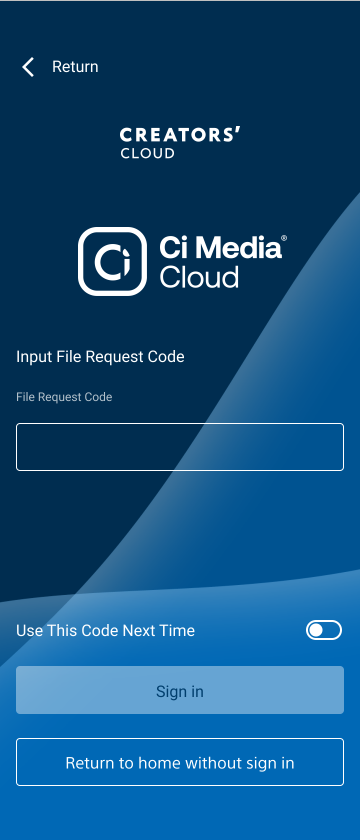 Ci Media Cloud sign in screen