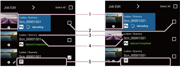 クリップリスト画面のクリップ情報表示部