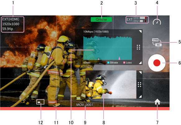 外部入力カメラ画面