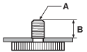 Illustration showing the amount of screw protrusion from the mounting surface