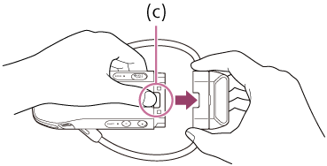 本体からネックバンドを取り外すイラスト