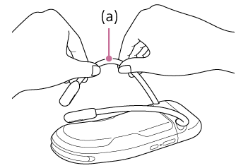 Illustration showing how to adjust the band by holding it