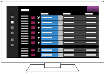 Program kılavuzunun görüntülendiği TV ekranının görüntüsü