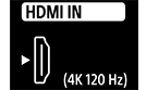 Slika priključka HDMI IN S PODRŠKOM za 4K 120p