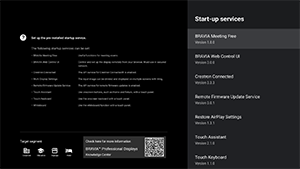 Menu su schermo che mostra le impostazioni disponibili.