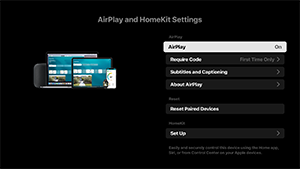 On-screen menu showing available settings.