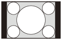 Illustration of a projection screen with FULL 1 setting for 4:3 signal input
