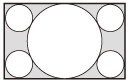 Illustration of a projection screen with FULL 1 setting for 16:10 signal input