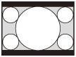 Illustration of a projection screen with FULL 1 setting for 16:10 signal input