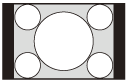 Illustration of a projection screen with 4:3 setting for 4:3 signal input