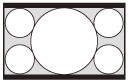 Illustration of a projection screen with 16:9 setting for 16:9 signal input