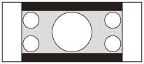 Abbildung zur Projektion eines 2,35:1-Bilds auf einer 2,35:1-Projektionsfläche