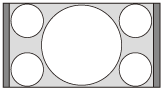 Illustration of the projected image by selecting Stretch for Aspect, when the squeezed image is input