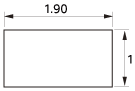 Illustration indicating the image display area when projecting in 1.90:1 (native full display 17:9) format
