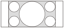 Illustration représentant l’image 1,78:1 (16:9) projetée sur l’écran 2,35:1