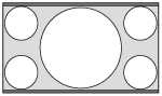 Illustration de l’image projetée en sélectionnant Plein 1 pour Aspect, lors de l’entrée de l’image 1,90:1 (17:9)