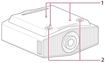 Illustration of the bottom of the projector